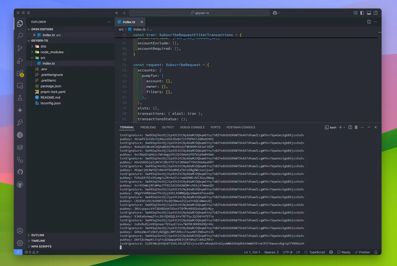 Geyser TypeScript VSCode