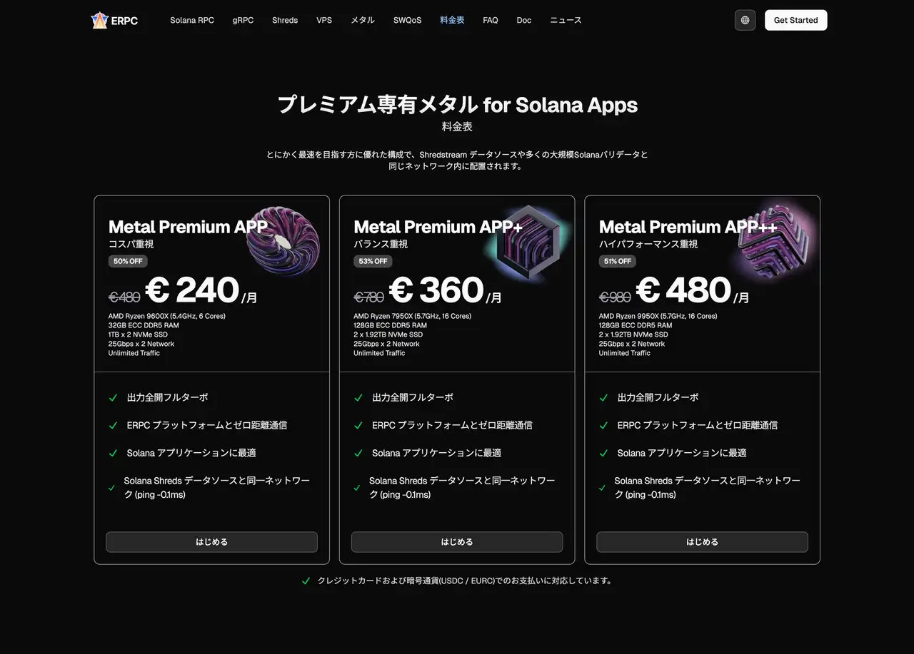 ERPC Premium Metal Apps 料金表