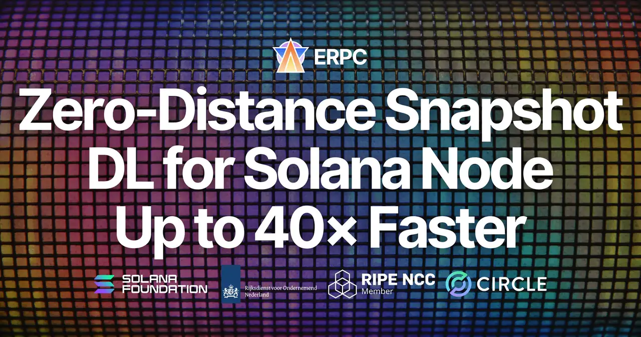 ERPC Launches Zero-Distance Snapshot Downloads for Solana Node Bare Metal, Up to 40× Faster