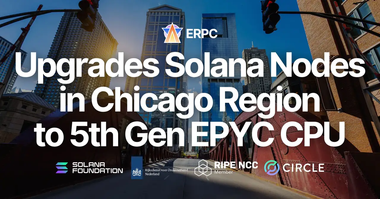 ERPC Upgrades RPC and Geyser gRPC Nodes in the Chicago Region to 5th Gen EPYC and DDR5 6400MHz. Enhancing Stability and Catch-up Performance at a DoubleZero-Connected North American Hub