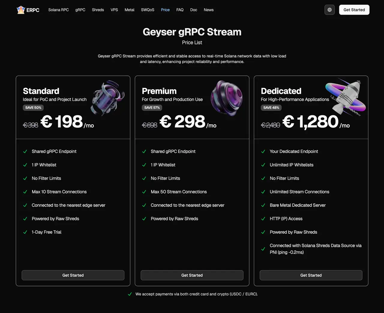 Geyser gRPC Stream Pricing