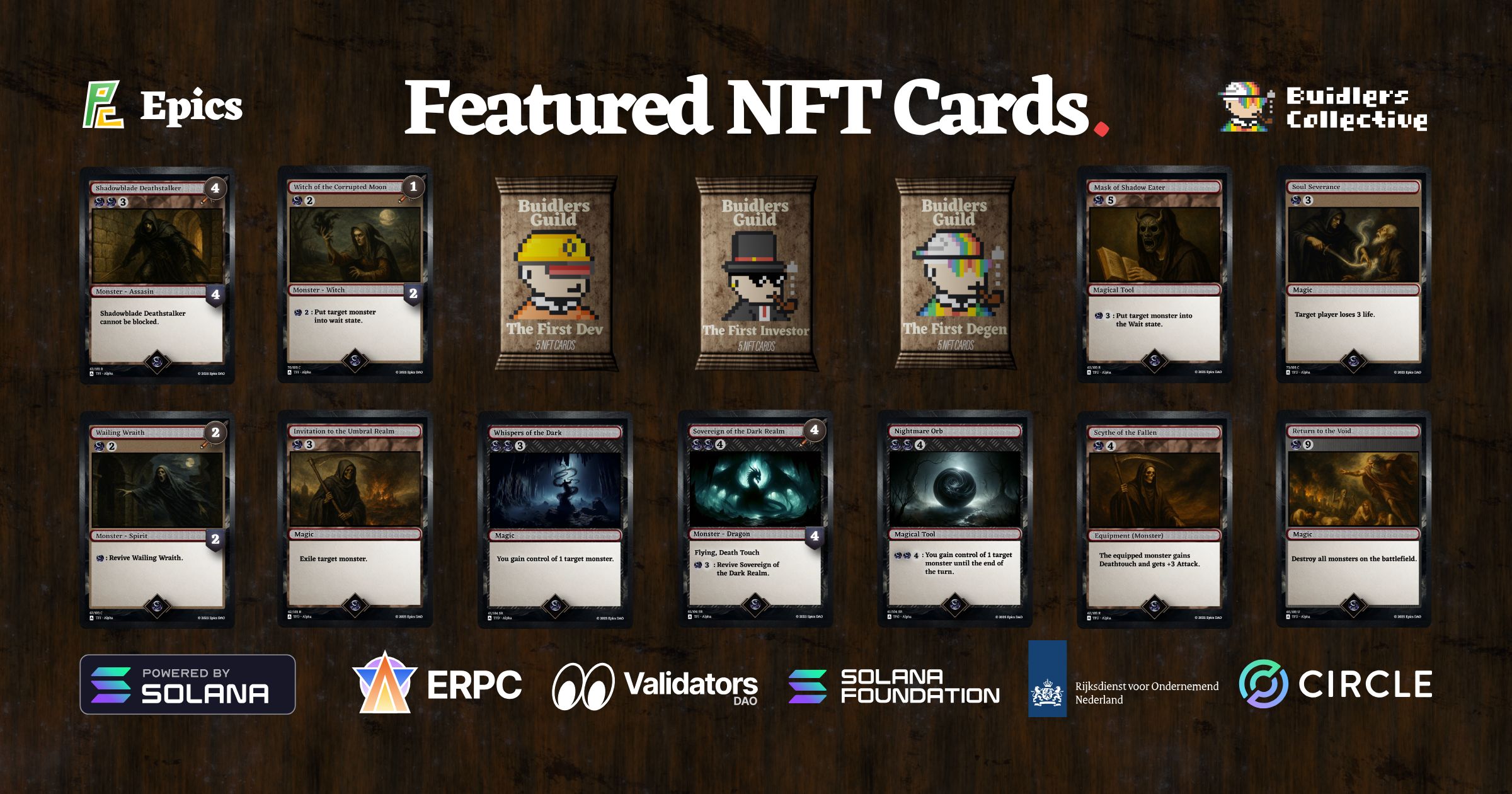 Epics DAO Releases Dark-Attribute Featured Solana NFT Cards from the Alpha Series